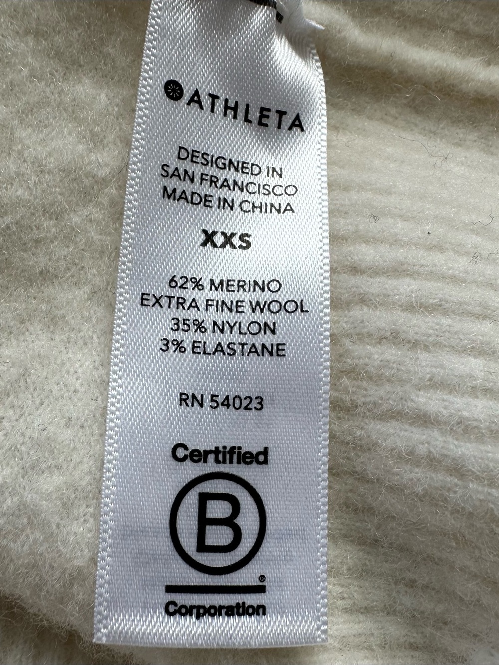 Athleta Hawthorn Crew Sweater Womens XXS Merino Wool Blend Color Dove Fuzzy - Picture 8 of 15